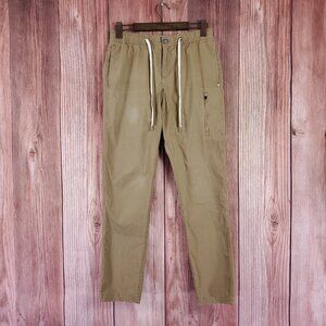 *FLAW* Vuori Mens Medium Ripstop Climber Pants Joggers Khaki Tan Drawstring V412